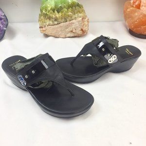 Cole Haan Sandle Heel Cork Platfrom straps Black